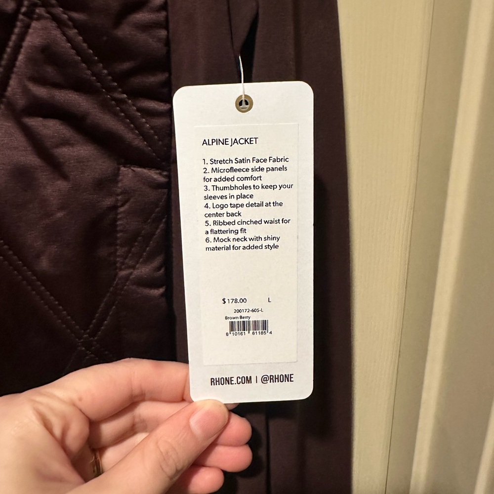 RHONE Quilted Bomber Jacket - Brown Berry color - Picture 2 of 3